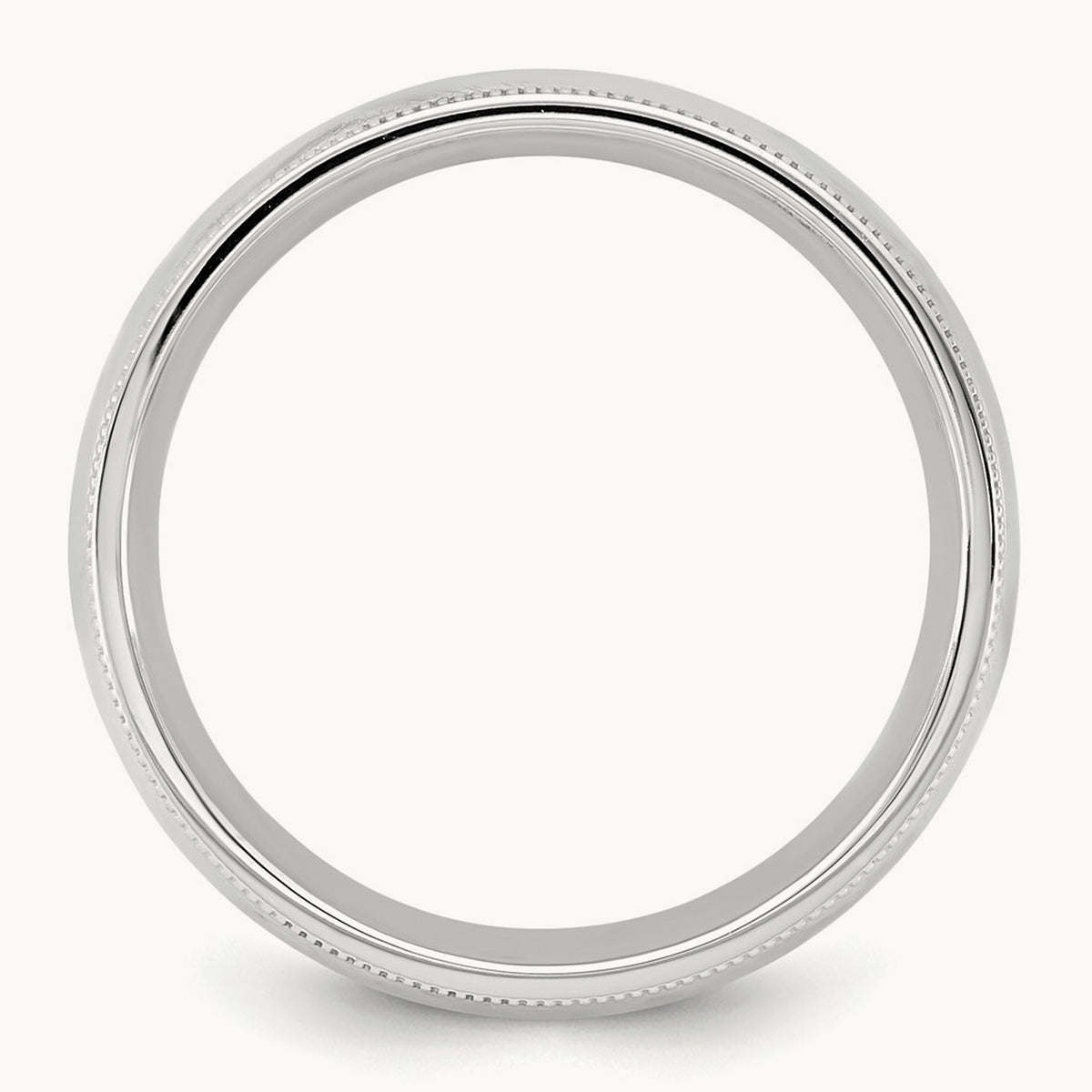 Milgrain Comfort Fit Band — 14K White Gold, 5.5mm