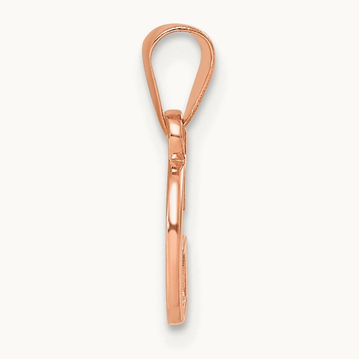 Polished Block Initial Pendant — 14K Rose Gold, G
