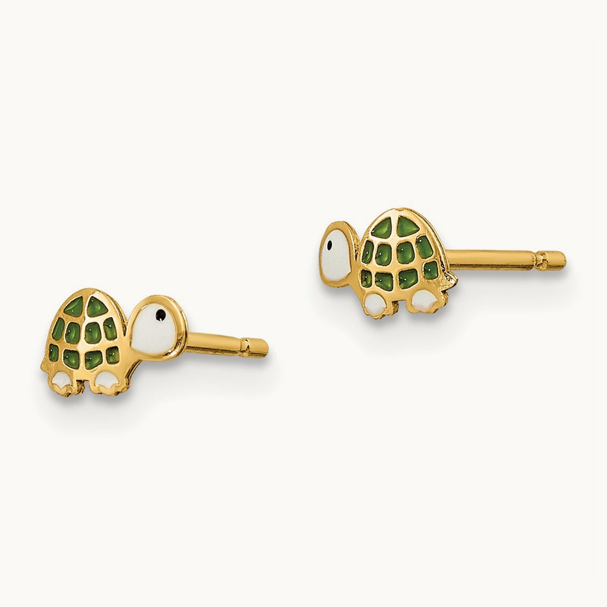 Madi K Enamel Turtle Post Earrings, 14K