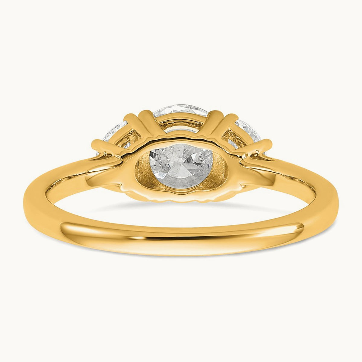 Round 3 Stone Engagement Ring, 1.25-4.00 ct tw Lab-Grown Diamond — 1 3/8 ct, 14K Yellow Gold