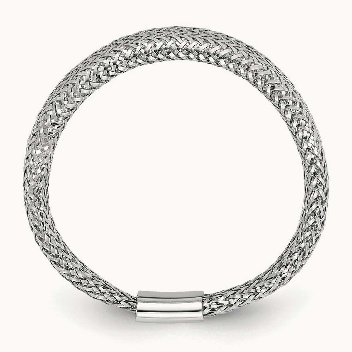 Mesh Tapered Stretch Ring — 14K Two-Tone Gold