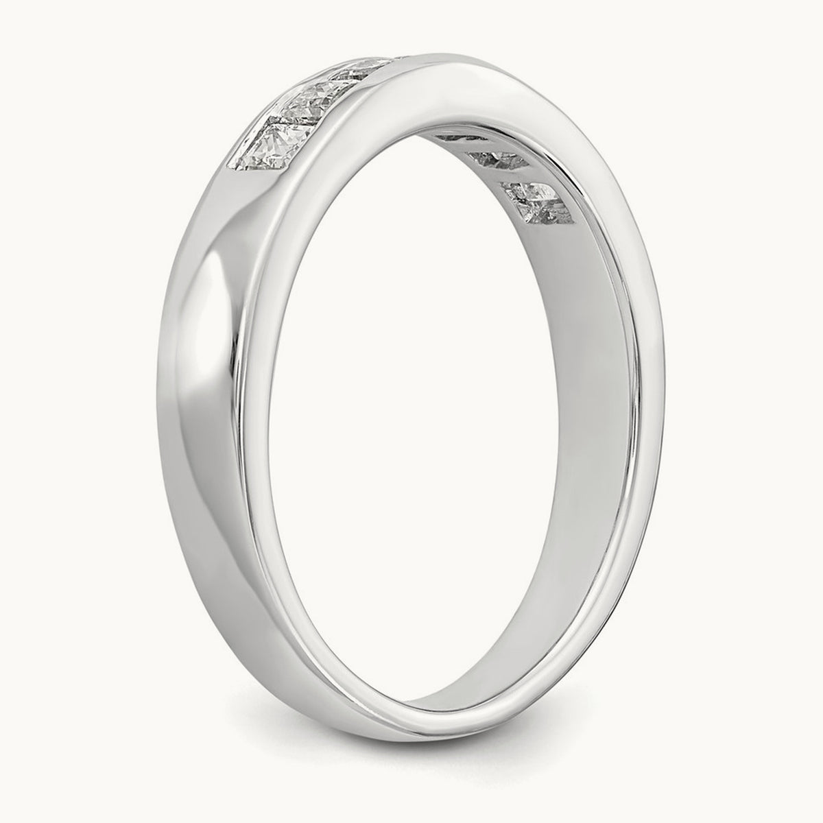 7-Stone Diamond Channel Band, 14K White Gold