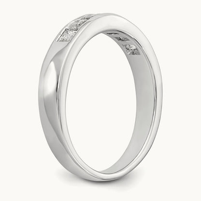 7-Stone Diamond Channel Band, 14K White Gold