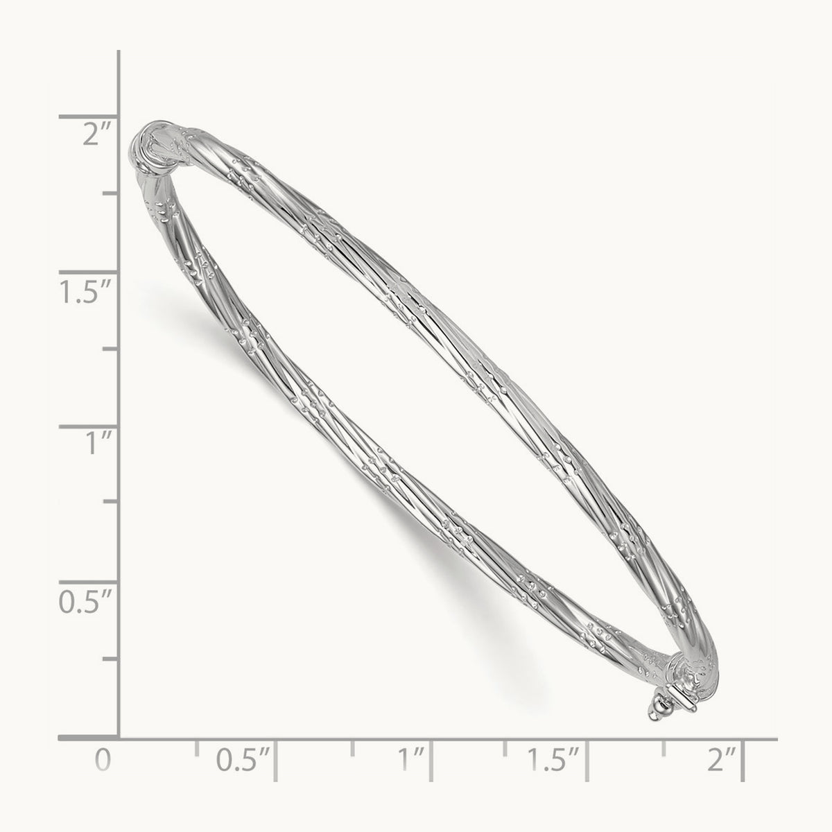 Polished and Textured Twisted Hinged Bangle — 14K Two-Tone Gold
