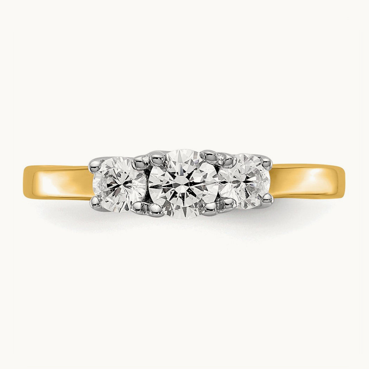 3 Stone Engagement Ring, 0.50 ct tw Lab-Grown Diamond — VS/SI (Great), 14K Two-Tone