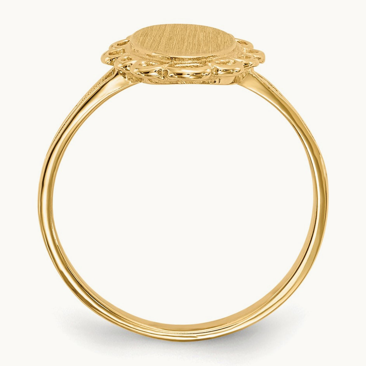 7.0x13. Open Back Signet Ring, 0mm, 14K