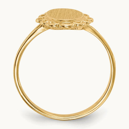 7.0x13. Open Back Signet Ring, 0mm, 14K