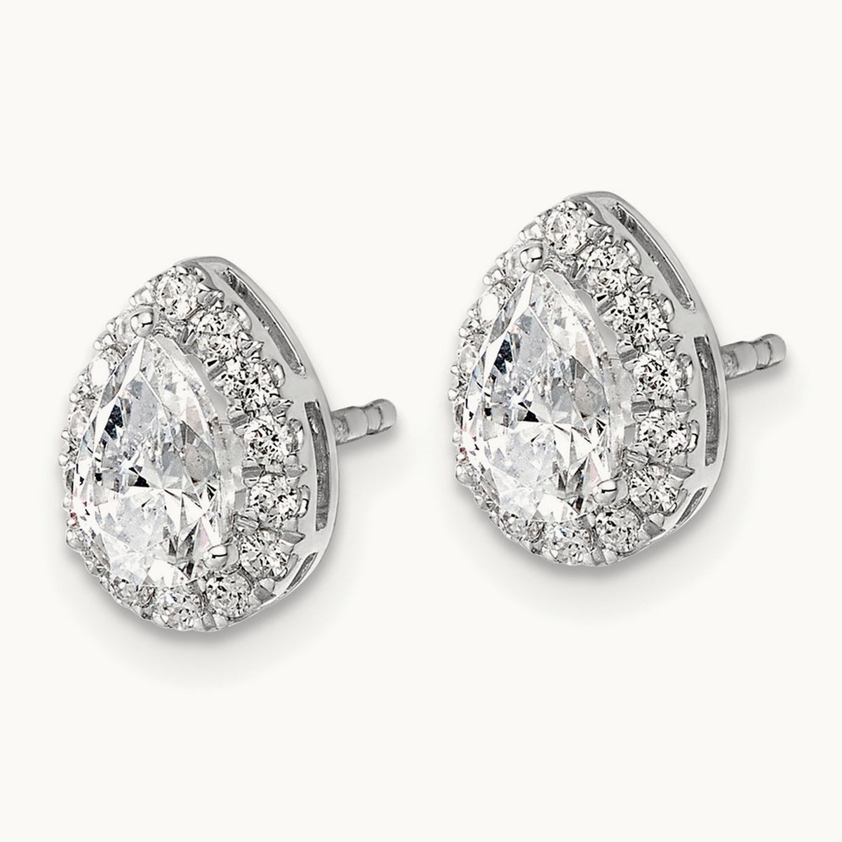 Semi-Mount Pear Halo Earrings, 0.25 ct tw Lab-Grown Diamond