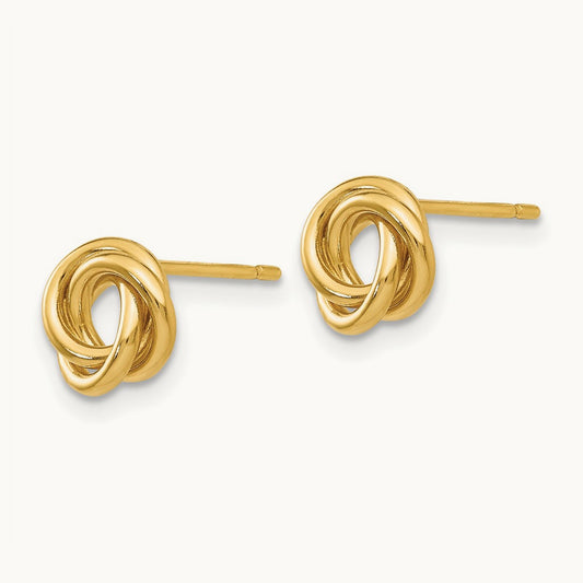 Polished Knot Post Earrings, 14K