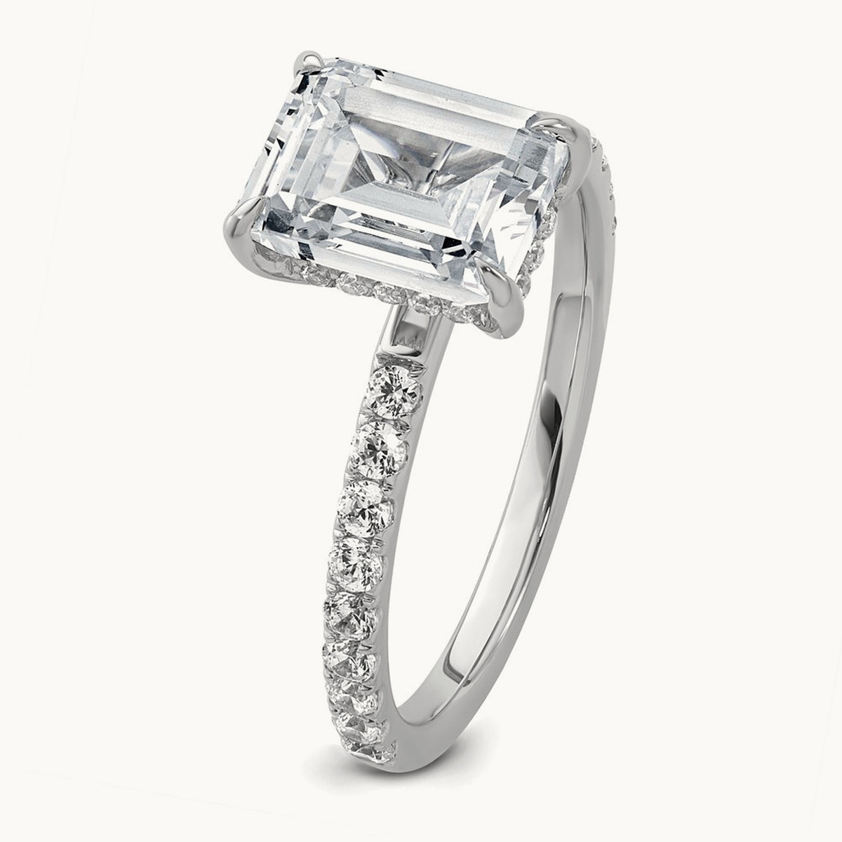 Emerald Solitaire Engagement Ring, 1.25-2.25 ct tw Lab-Grown Diamond — 14K White Gold, 7 (3)