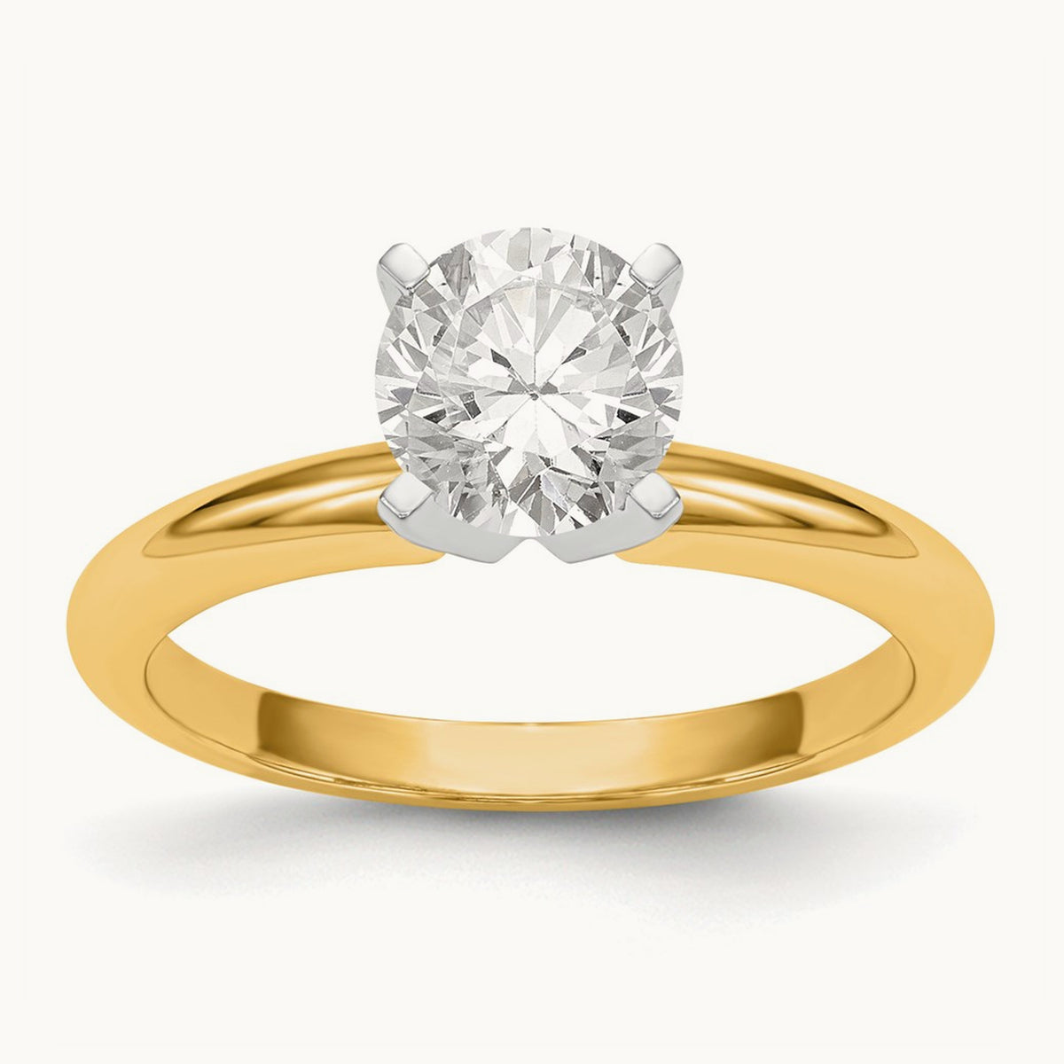 3/4ct. Heavy-Weight 4-Prong Solitaire Mounting, 14K Two-tone