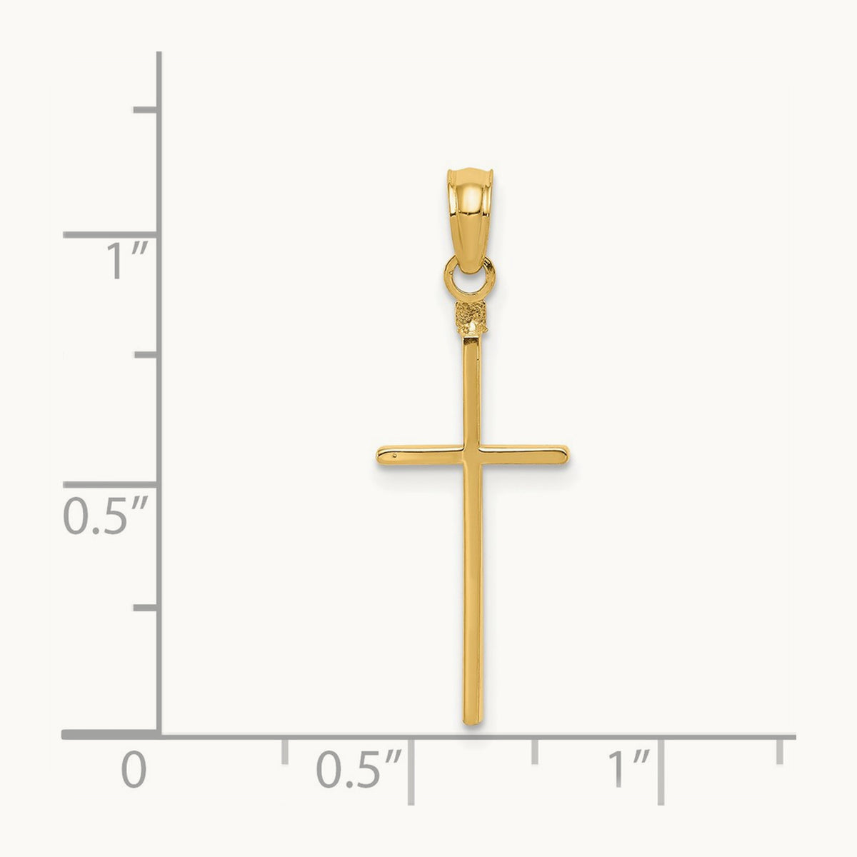 Polished Cross Pendant — 14K Yellow Gold