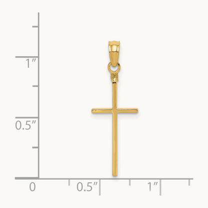 Polished Cross Pendant — 14K Yellow Gold