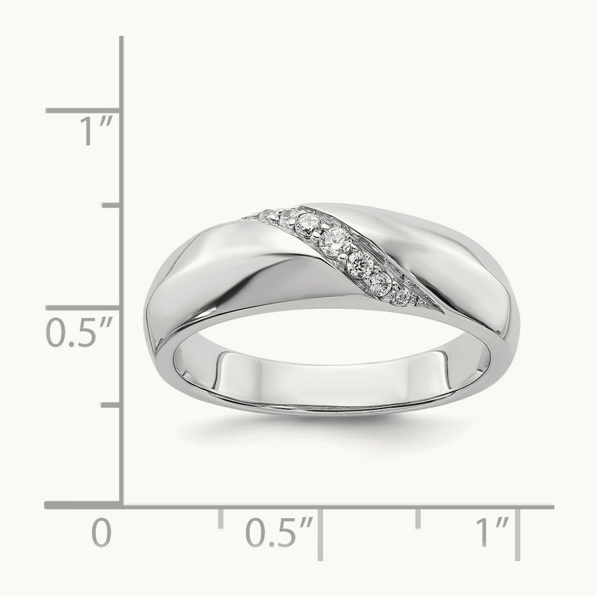 Diamond Mens Ring, 14K White Gold