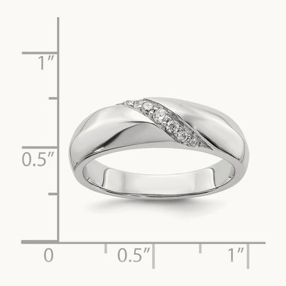 Diamond Mens Ring, 14K White Gold