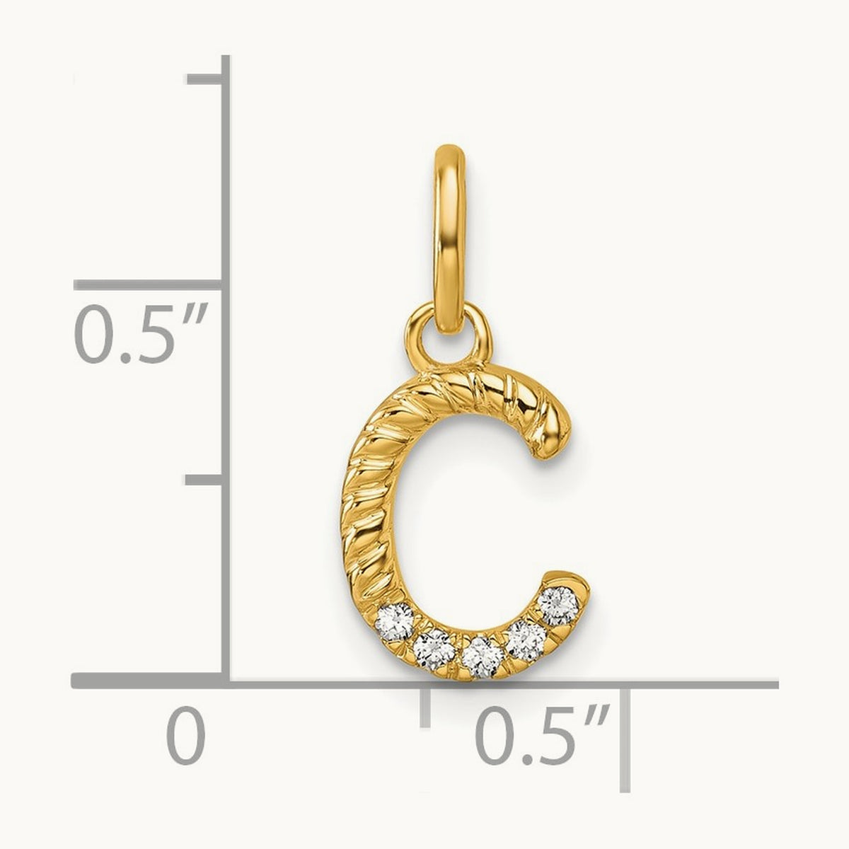 Twisted with Diamond Charm — 14K Yellow Gold, C