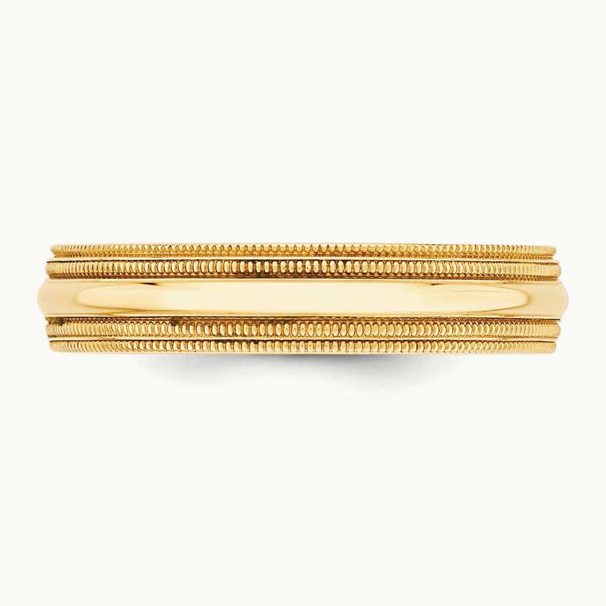 Double Milgrain Comfort Fit Band, 5mm, 10K Yellow Gold