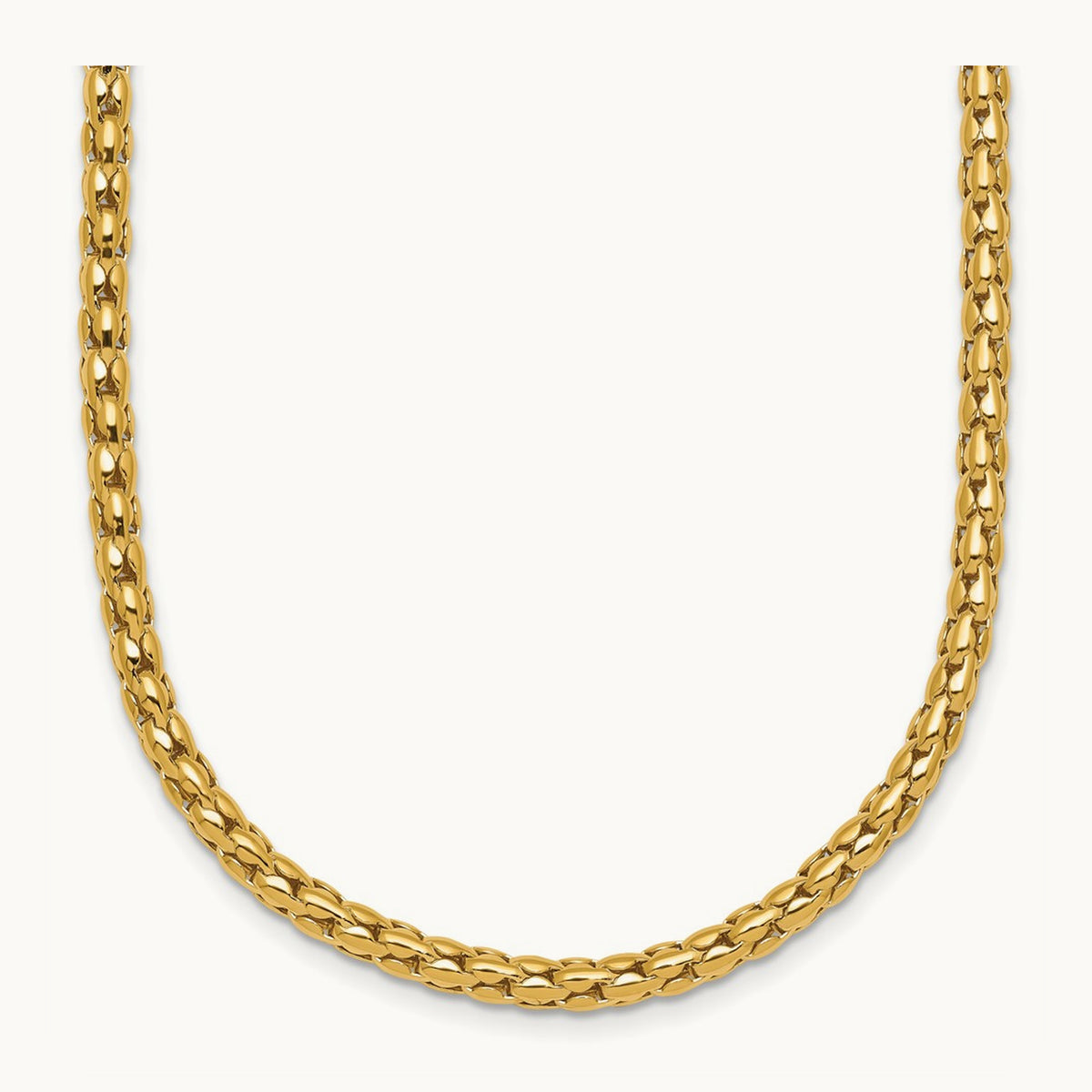 Polished Fancy Necklace, 3.5mm, 14K