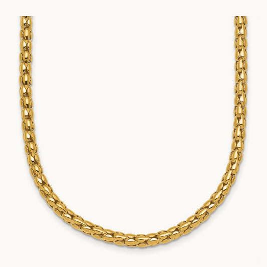 Polished Fancy Necklace, 3.5mm, 14K