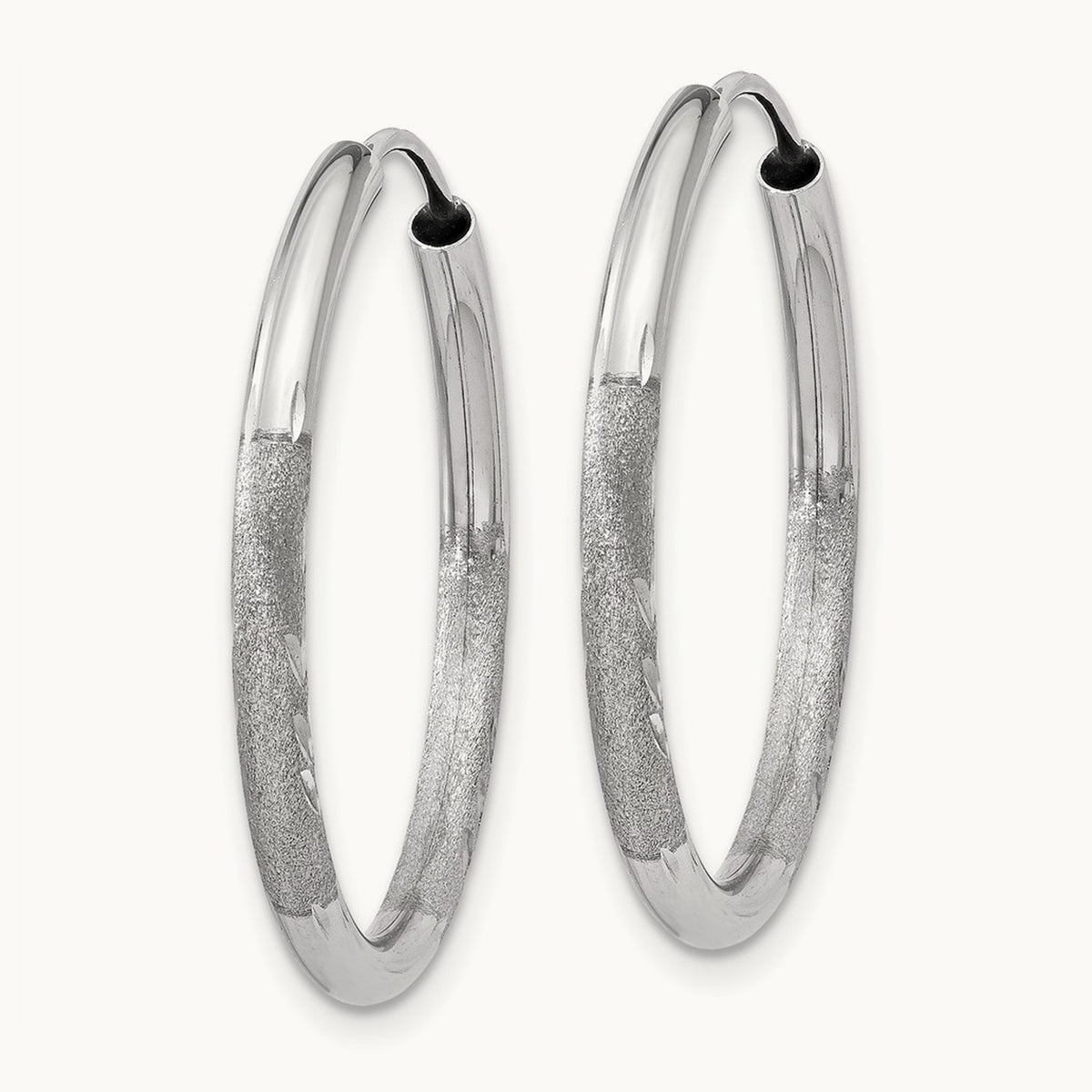 Diamond-cut Endless Hoop Earrings — 20mm, 2mm