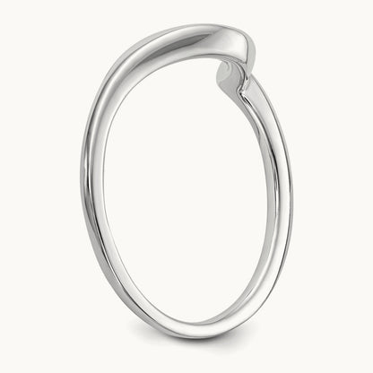 Polished Contour Wedding Band, 14K White Gold