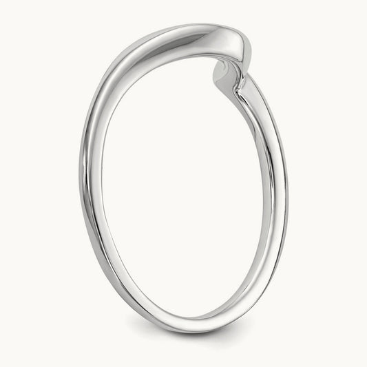 Polished Contour Wedding Band, 14K White Gold