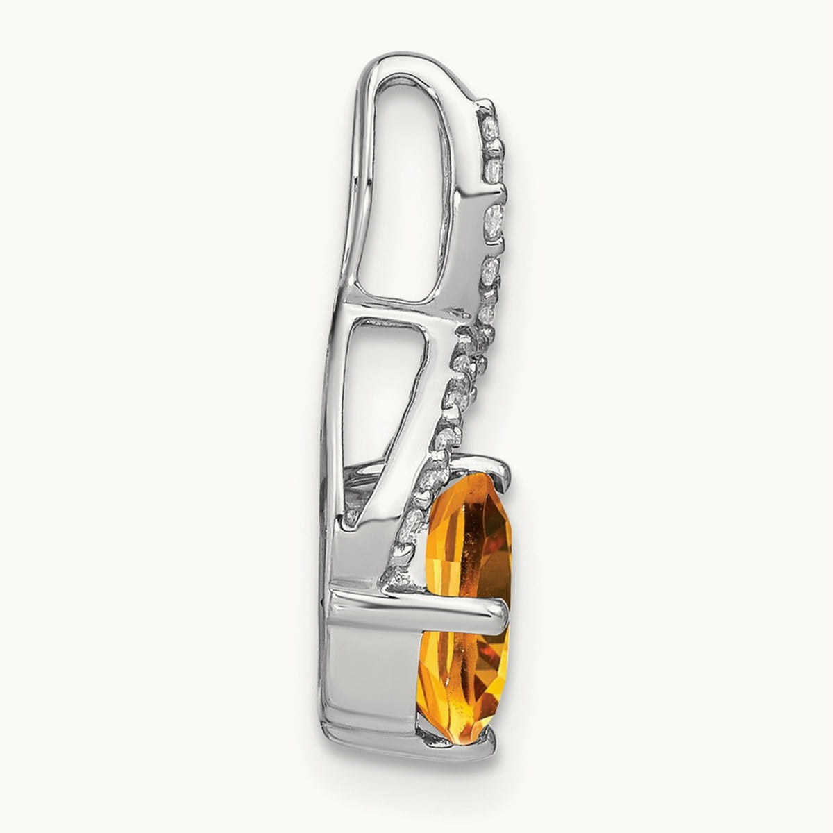 Cushion Citrine and Diamond Pendant — photo set