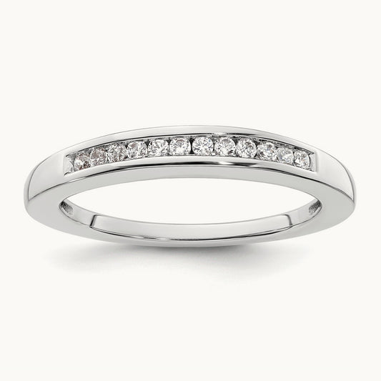 Diamond Wedding Band, 14K White Gold