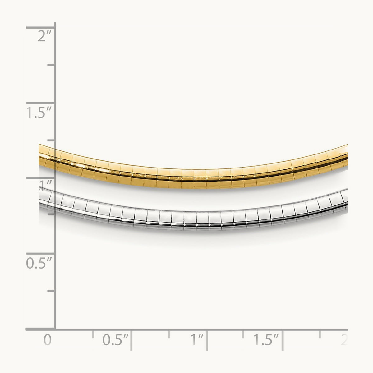 Lt Reversible Omega with extender Necklace — 18mm, 3mm