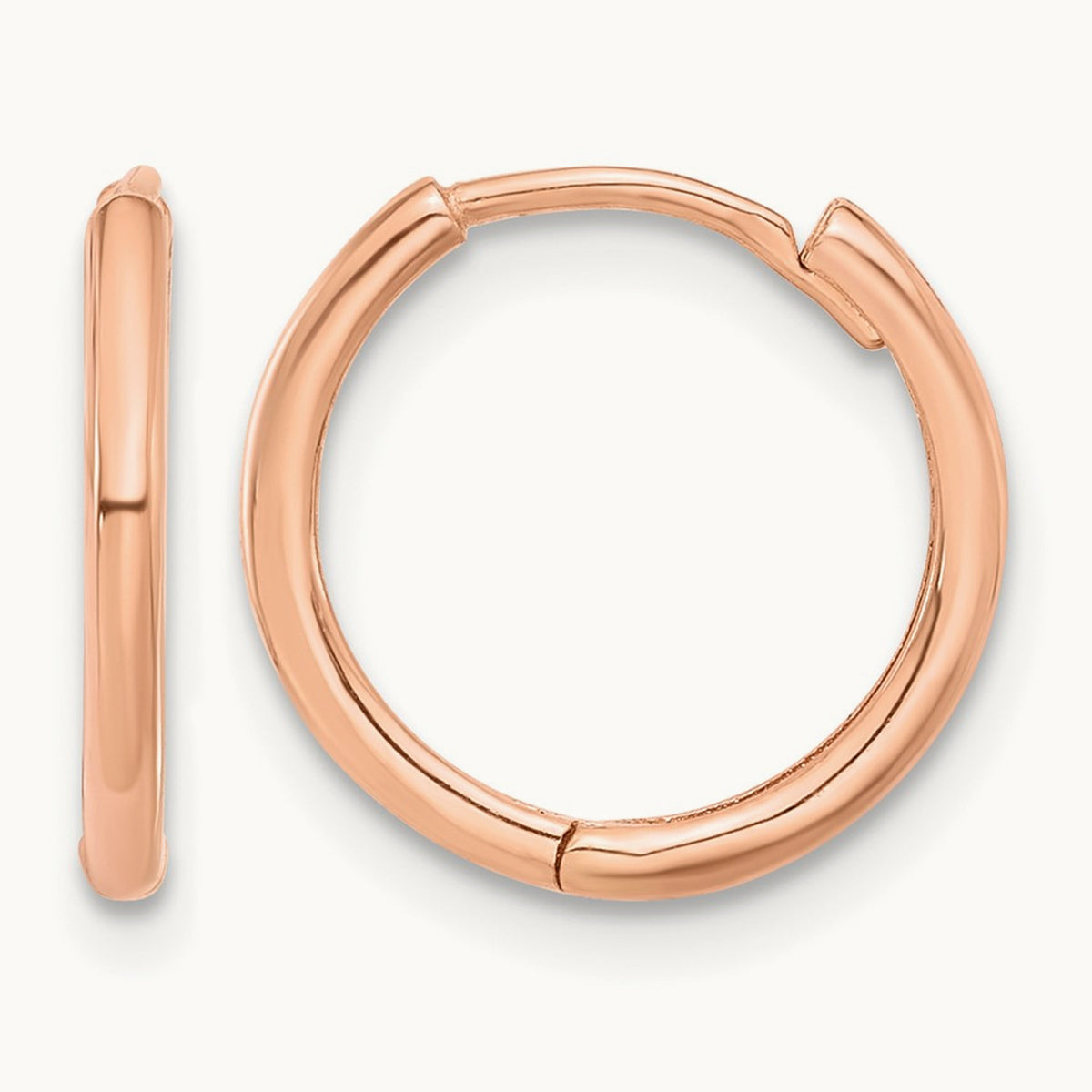 Polished Hinged Hoop Earrings — 14K Rose Gold