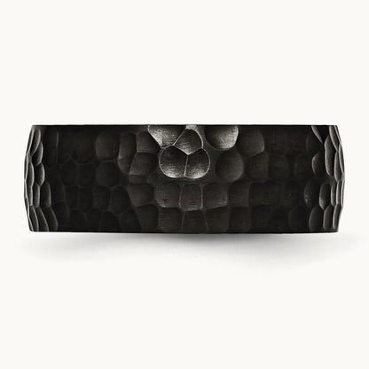 Brushed and Polished Hammered Black IP-plated Band — photo set