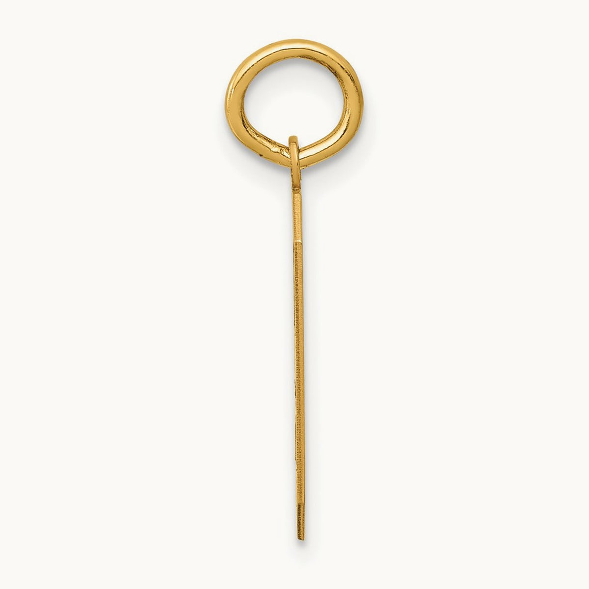 Medium Satin Number 9 Charm — 14K Yellow Gold