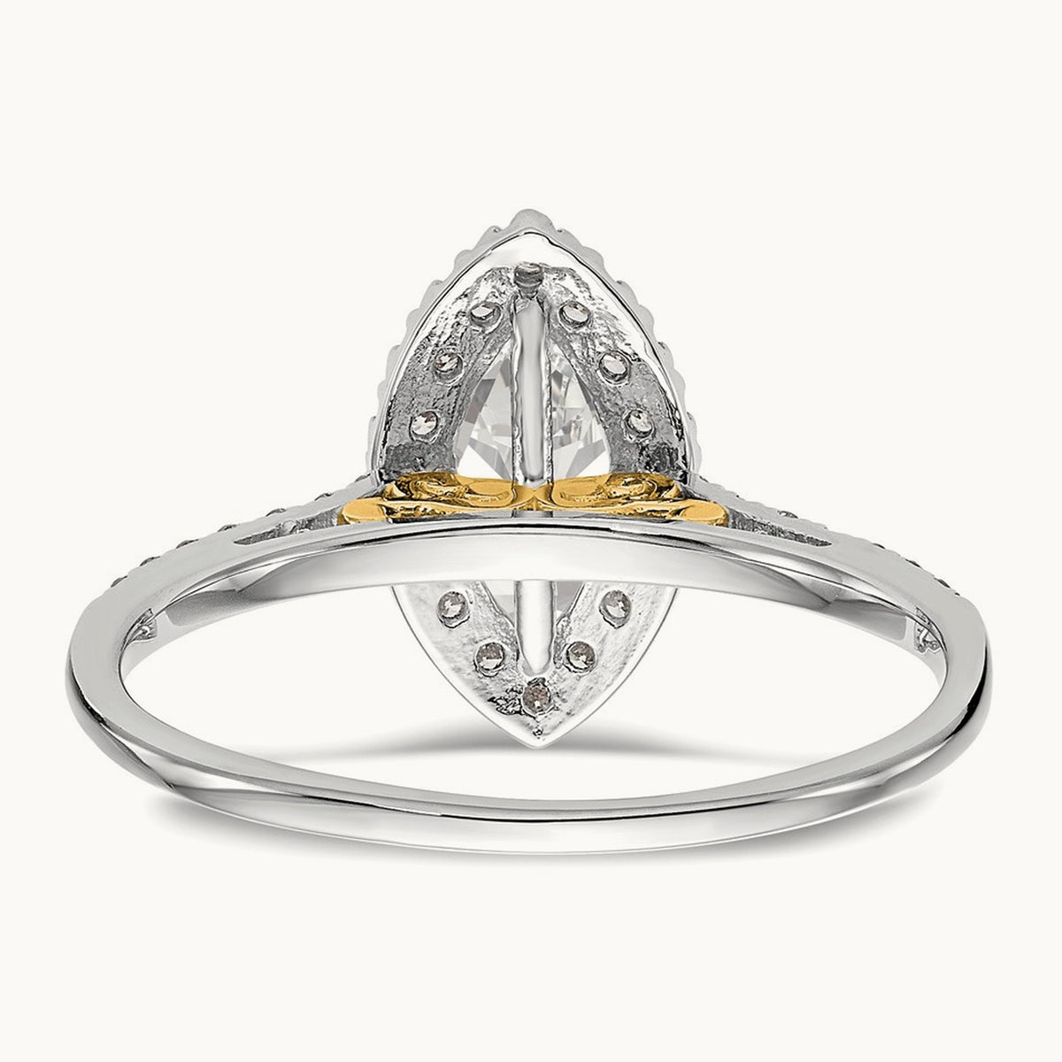 Marquise Halo Semi-Mount Engagement Ring, 0.25 ct tw — 2/7 ct, 14K Two-Tone