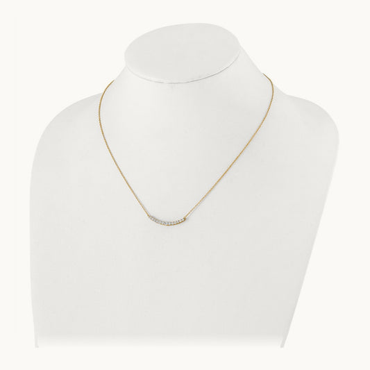 TO Fashion Bar Necklace, 0.50 ct tw Lab-Grown Diamond — 14K Yellow Gold