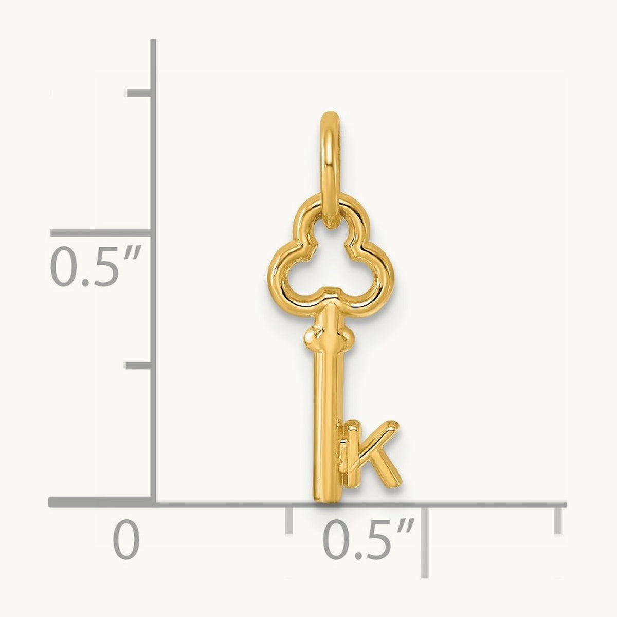 Key Initial Charm — 14K Yellow Gold, K
