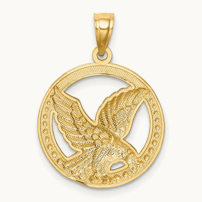 w/Rhodium Eagle Pendant, 14K