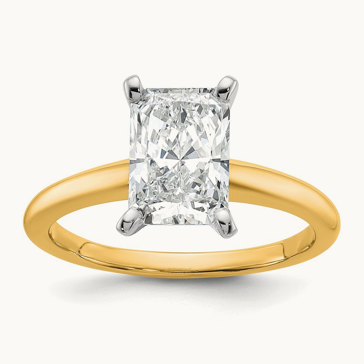 Radiant Solitaire Engagement Ring, 0.50-5.00 ct tw Lab-Grown Diamond — 2 ct, 14K Two-Tone