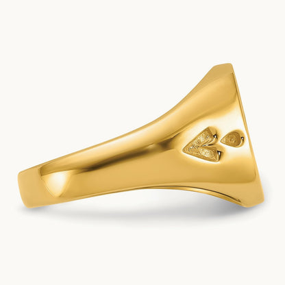 Men's Polished and Grooved (No Enamel) Masonic Ring, 14K