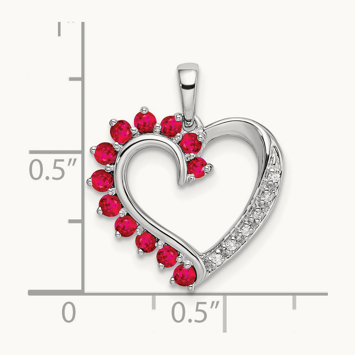Ruby and Diamond Heart Pendant — photo set