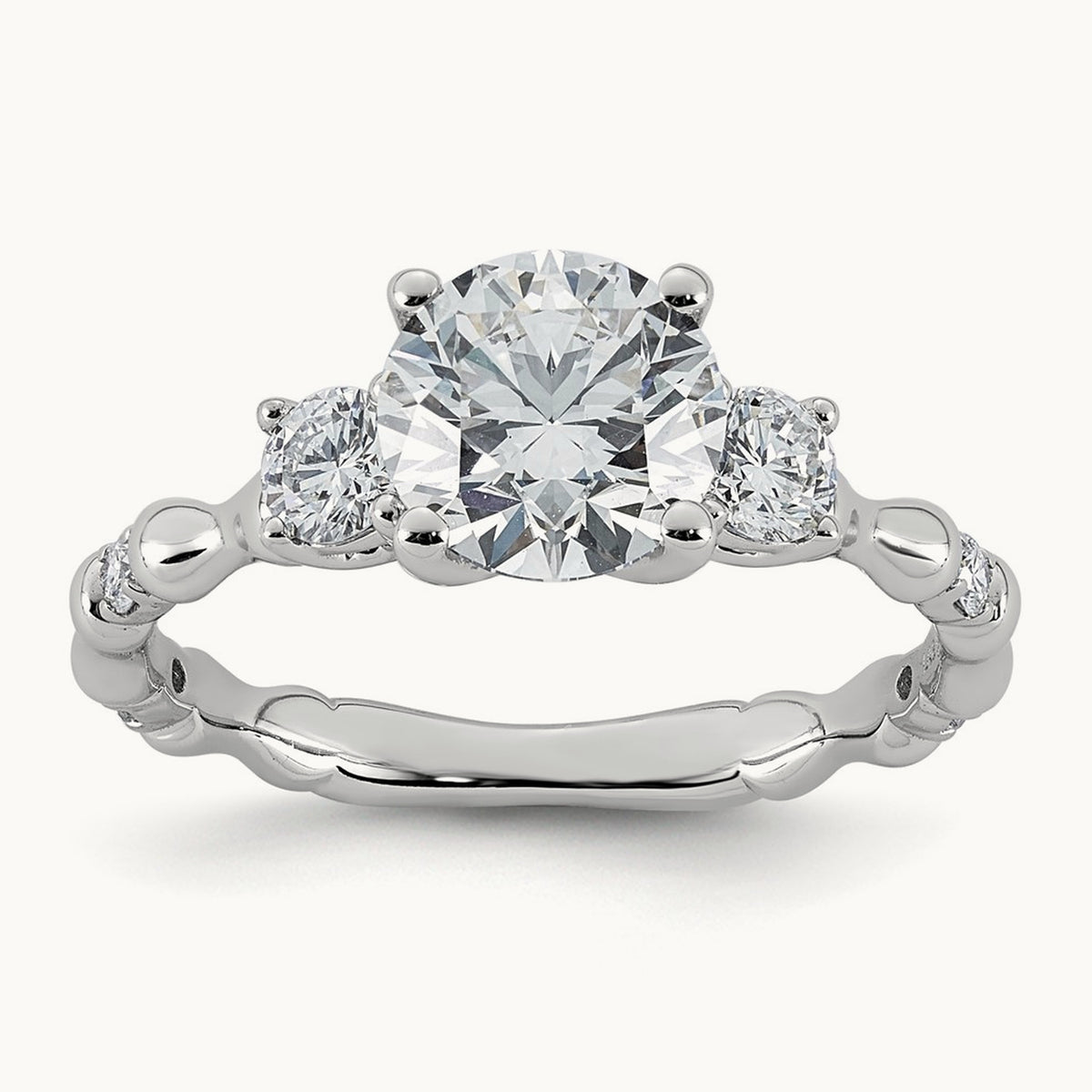 Round Center Ring, 1 7/8-3 5/8 ct Lab-Grown Diamond