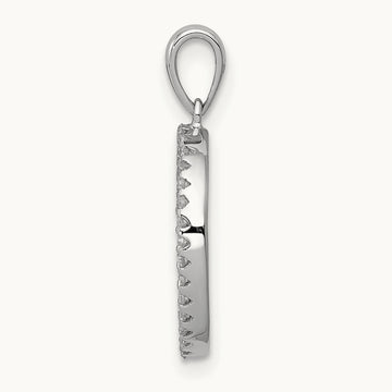 Diamond Letter O Initial Pendant, 14K White Gold