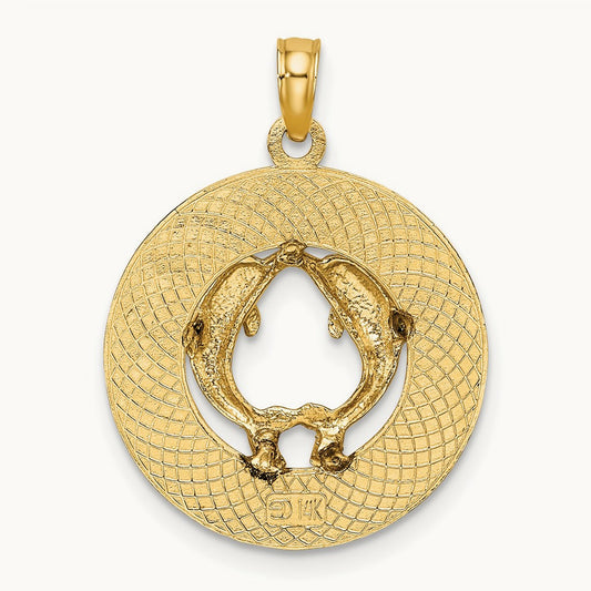 KENNEBUNKPORT ME Dolphins Charm, 14K
