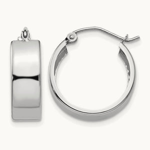 Fancy Hoop Earrings, 14K White Gold