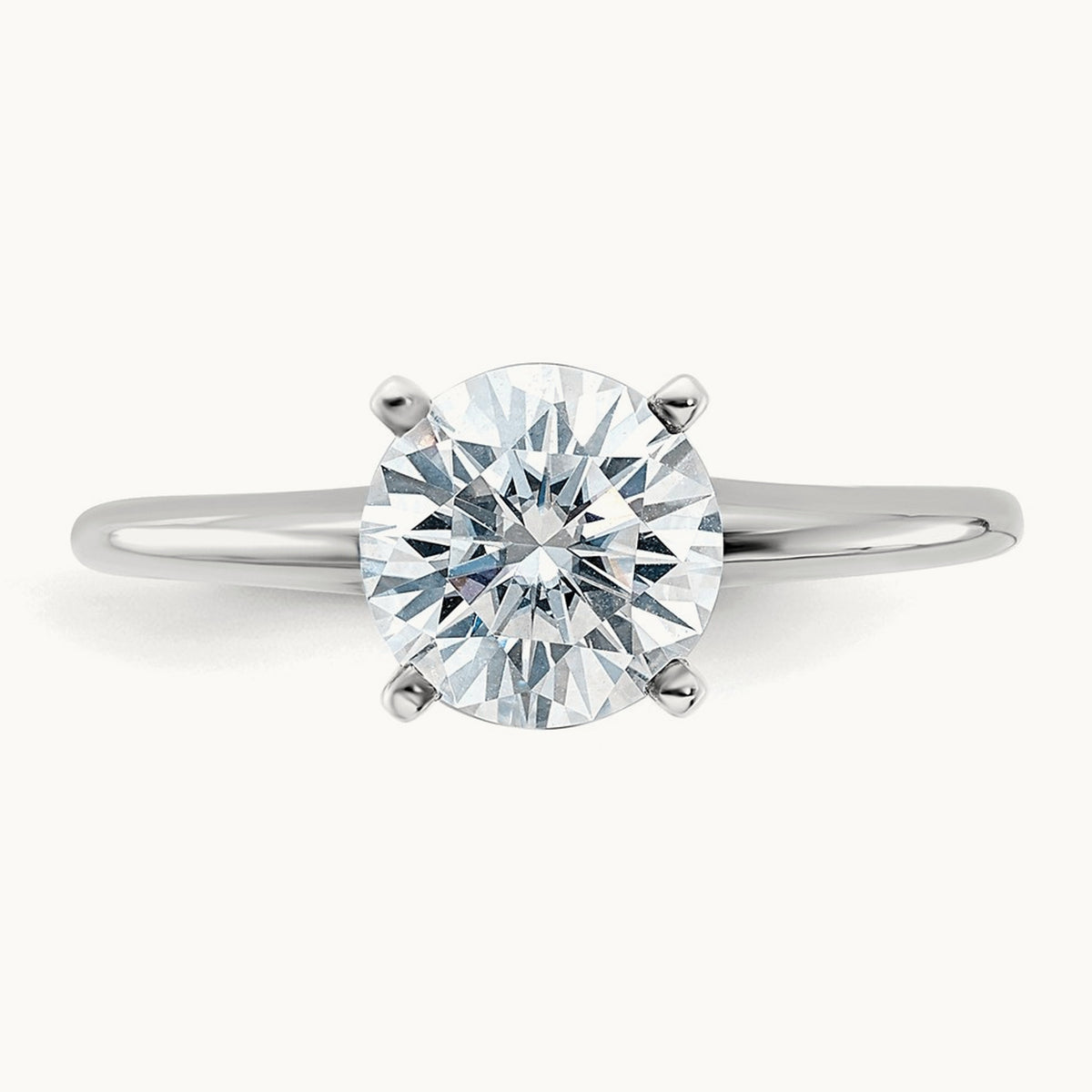 Round Solitaire Engagement Ring, 1.75 ct tw Lab-Grown Diamond — 14K White Gold