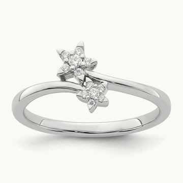 Diamond star bypass Diamond Ring, 14K White Gold