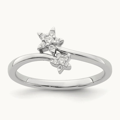 Diamond star bypass Diamond Ring, 14K White Gold
