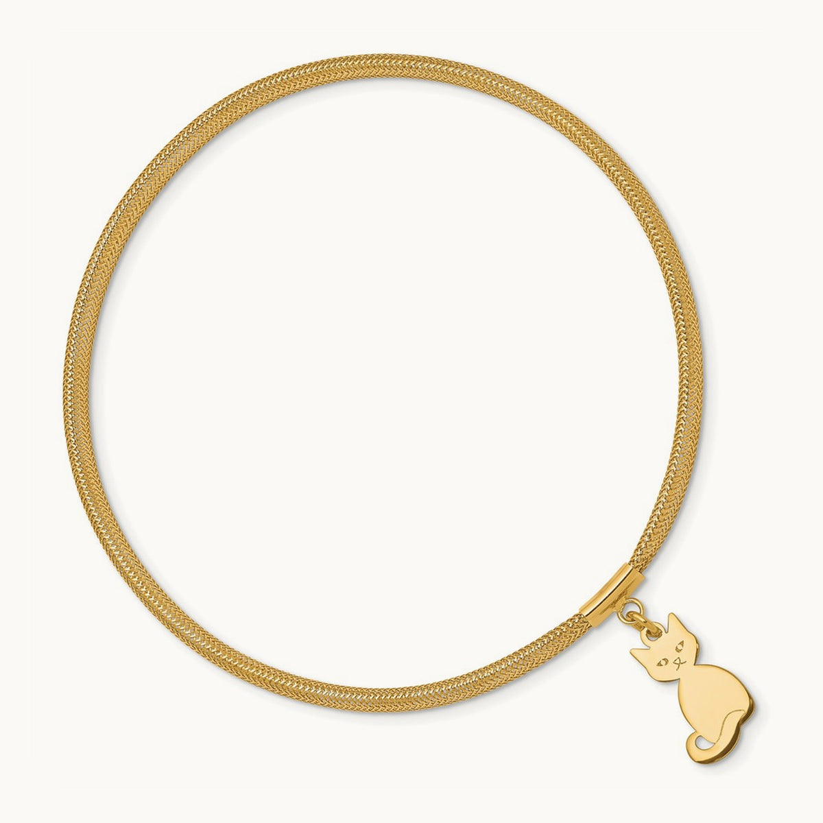 Cat Stretch Mesh Bracelet, 14K