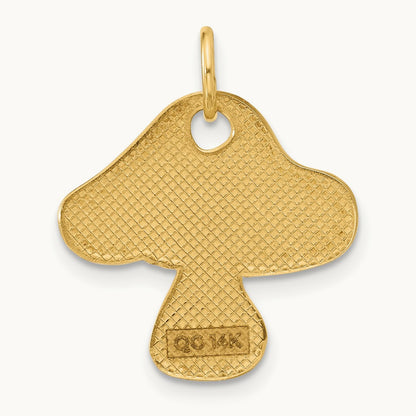 Flat Toadstool Charm, 14K Yellow Gold