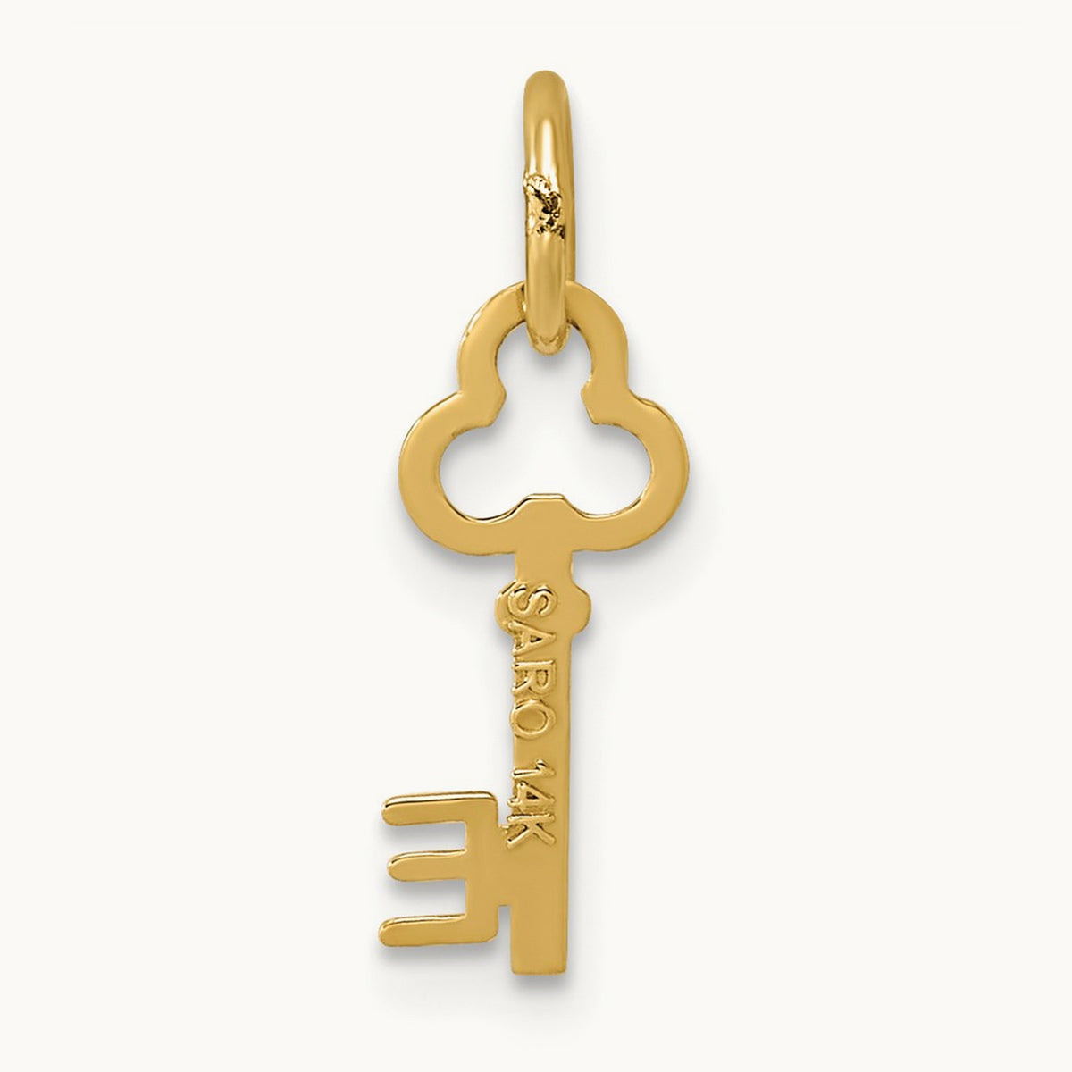 Key Initial Charm — 14K Yellow Gold, E