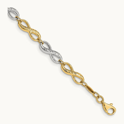 Infinity Symbol Bracelet, 14K Two-tone
